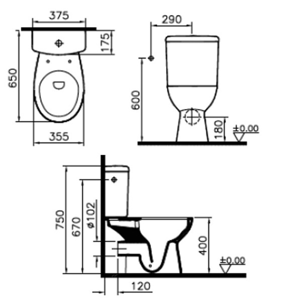 Унитаз-компакт S10 Vitrа SmoothFlush, крышка микролифт, 9864B003-7201