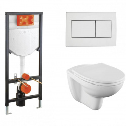 Система инсталляции Vitra "NORM Fit L-Box" с подв. унитазом, сиденьем и кнопкой хром 9773B099-7207