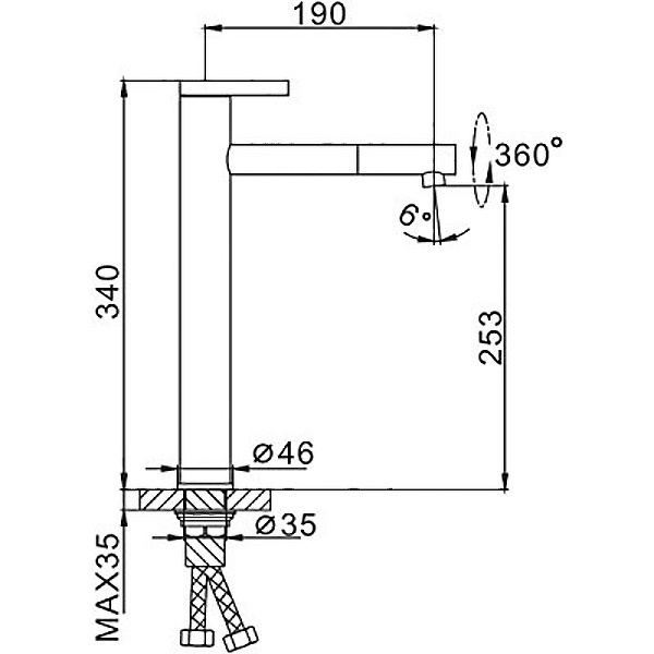 Смеситель для умывальника Frap F1052-15