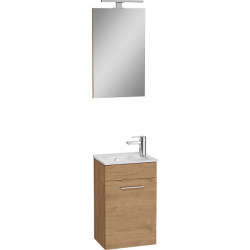 Комплект мебели VITRA Mia-40 (тумба  раковина  зеркало с подсветкой), золотой дуб