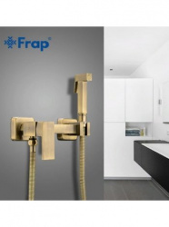 Смеситель настенный Frap с гигиенической лейкой F7504-4, бронза 