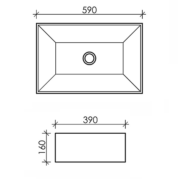 Раковина накладная Ceramicanova Element 59 CN5013, прямоугольная