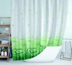 штора для ванны ПЭС JACKLINЕ 180200 BS-5020.Green