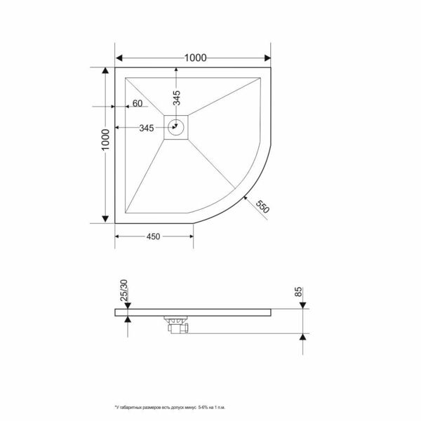 Душевой поддон из искусственного камня RGW STR-W 100 х 100, Белый, 16153100-01