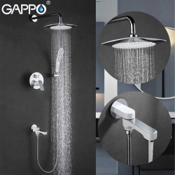 G7148-8 душевая система GAPPO скрытый монтаж, белыйхром