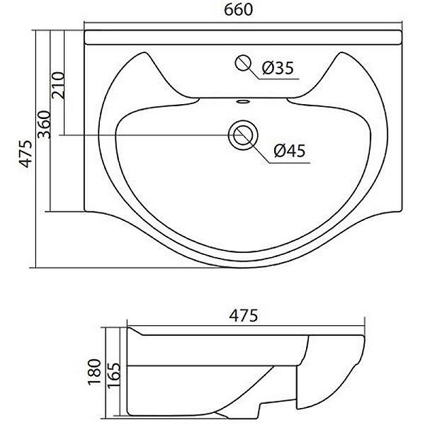 Раковина мебельная SANTEK Байкал 65 1WH109651